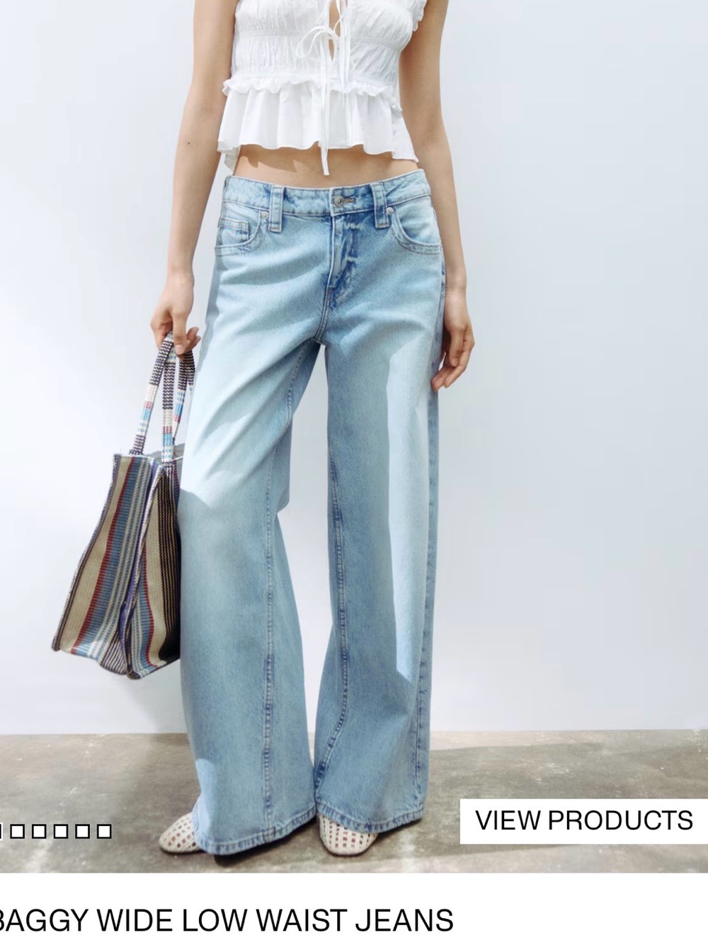 Baggy Light Blue wide leg jeans size 8